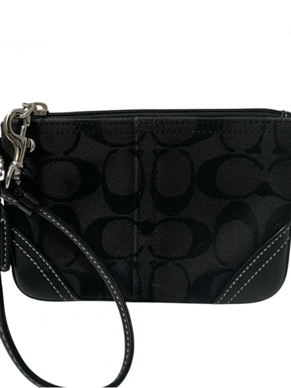 Coach Signature “C” Canvas & Leather Wristlet (EUC)(LS)